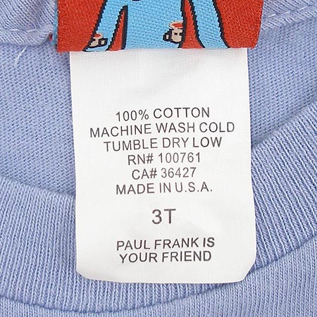 PAUL FRANK(������ũ) �Ƶ��� Ƽ �̹���3 - ���̺��� �߰���ǰ