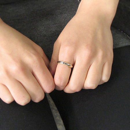 Tiffany(Ƽ�Ĵ�) PT950 (�÷�Ƽ��) + 18K ��� MILGRAIN (�б׷���) 3MM ���� [�б�������] �̹���5 - ���̺��� �߰���ǰ