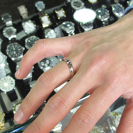 Tiffany(Ƽ�Ĵ�) PT950 (�÷�Ƽ��) + 18K ��� MILGRAIN (�б׷���) 3MM ���� [��������] �̹���4 - ���̺��� �߰���ǰ
