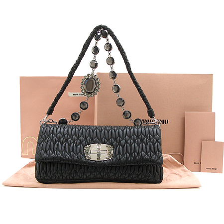 MiuMiu(�̿�̿�) RP0233 ����ũ����Ż ü�� ���̴�Ʈ Ŭ��ġ �� ü�� ����� �̹���2 - ���̺��� �߰���ǰ