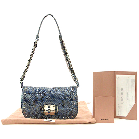 MiuMiu(�̿�̿�) RP0198 ��ũ���� ������ũ ���� ����ΰ� ũ����Ż��� ����Ʈ ü���Ŀ�ġ(������) [��������] �̹���2 - ���̺��� �߰���ǰ