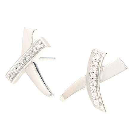 Tiffany(Ƽ�Ĵ�) 18K ȭ��Ʈ ��� �ķθ� ��ī�� 8����Ʈ ���̾� �Ͱ��� �̹���3 - ���̺��� �߰���ǰ