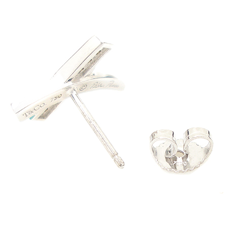 Tiffany(Ƽ�Ĵ�) 18K ȭ��Ʈ ��� �ķθ� ��ī�� 8����Ʈ ���̾� �Ͱ��� �̹���4 - ���̺��� �߰���ǰ