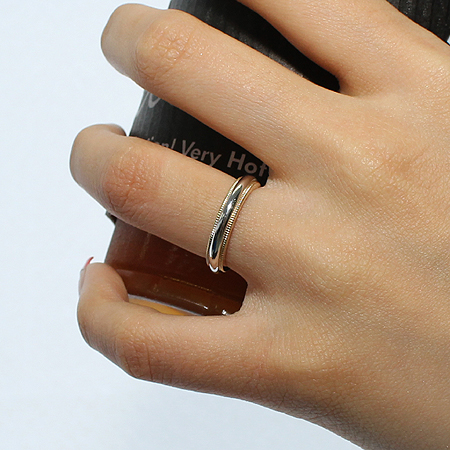 Tiffany(Ƽ�Ĵ�) MILGRAIN(�б׷���) PT950 + 18K ��� �޺� 3mm���� - 8ȣ [��������] �̹���6 - ���̺��� �߰���ǰ