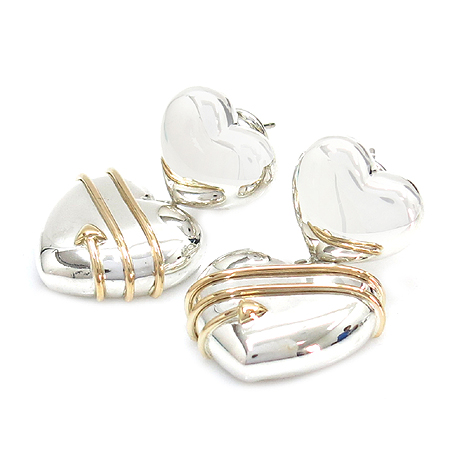 Tiffany(Ƽ�Ĵ�) 18K ȭ��Ʈ ��� + 925 (�ǹ�) �޺� ��Ʈ �Ͱ��� �̹���3 - ���̺��� �߰���ǰ