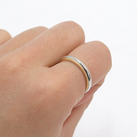 Tiffany(Ƽ�Ĵ�) PT950(�÷�Ƽ��)+18K ��� �޺� �б׷��� ������帵 3MM ����-16ȣ �̹���7 - ���̺��� �߰���ǰ