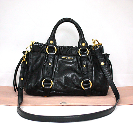 MiuMiu(�̿�̿�) VITELLO LUX NERO ��Ƽ�� �������� ����ΰ� ������ 2WAY [��������] �̹���5 - ���̺��� �߰���ǰ