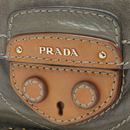 Prada(�����) BR4659 VITELLO SHINE ���ڷλ��� ARGILLA+CUOI �׷��̷��� ����ΰ� ü�� ����� �̹���4 - ���̺��� �߰���ǰ