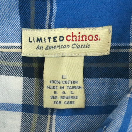 LIMITED CHINOS �����÷� üũ ���� (MADE IN TAIWAN) �̹���4 - ���̺��� �߰���ǰ