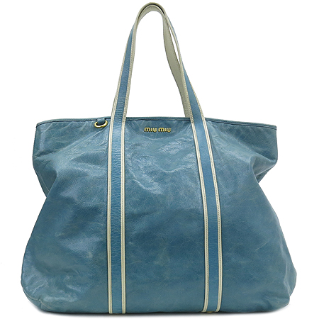 MiuMiu(�̿�̿�) RR1741 VITELLO SHINE(���ڷ� ����) SHOPPING I AZZURRO �÷� ����� �̹���2 - ���̺��� �߰���ǰ
