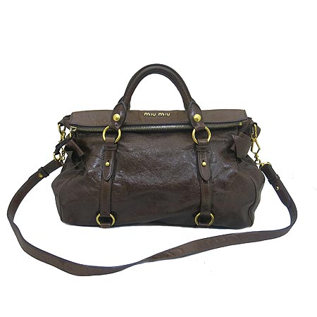 MiuMiu(�̿�̿�) RT0438 VITELLO LUX ���ڷη��� ��ũ���� ��Ƽ������ ������� ����ΰ� 2WAY [��������] �̹���2 - ���̺��� �߰���ǰ