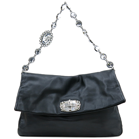 MiuMiu(�̿�̿�) RP0199 NAPPA CRISTAL NERO ����Ų ���� ũ����Ż ü�� Ŭ��ġ �� ����� �̹���2 - ���̺��� �߰���ǰ