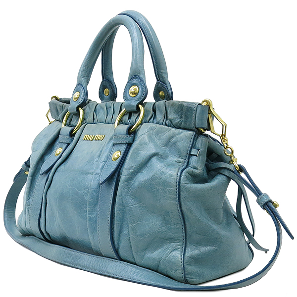 MiuMiu(�̿�̿�) VITELLO LUX ���ڷ� ���� ��Ƽ�� �Ľ��� ���� ����ΰ� ��Ʈ�� + �����Ʈ�� 2WAY �̹���3 - ���̺��� �߰���ǰ