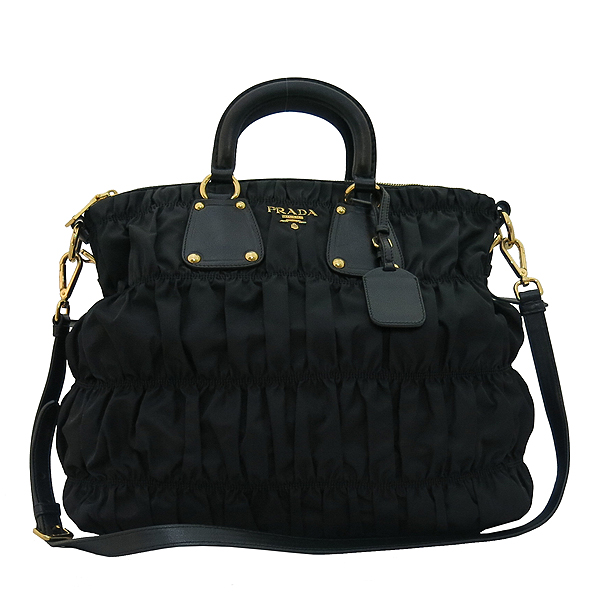 Prada(�����) BN1935 TESSUTO GAUFRE NERO ���� �к긯 ������ ��Ʈ�� + ��� ��Ʈ�� 2WAY [�λ꼾�Һ���] �̹���2 - ���̺��� �߰���ǰ