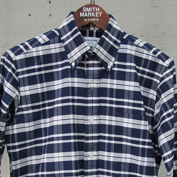 THOM BROWNE(�����) 14SS MWL010 AW8162 �� 100% ���̺� ������ üũ ���� [���빮��] �̹���2 - ���̺��� �߰���ǰ