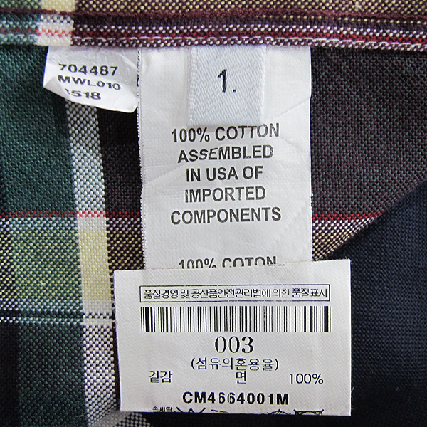 THOM BROWNE(�����) MWL010 AW8518 �� 100% ��Ƽ�÷� ������ üũ ���� [���빮��] �̹���4 - ���̺��� �߰���ǰ