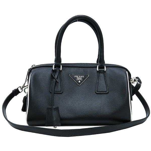 Prada(�����) BL845Y SAFFIANO LUX NERO+TALCO ���ǾƳ� ���� ���� ȭ��Ʈ Ʈ���� �̴� ������ ��Ʈ�� + �����Ʈ�� 2WAY �̹���2 - ���̺��� �߰���ǰ