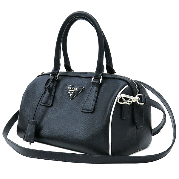 Prada(�����) BL845Y SAFFIANO LUX NERO+TALCO ���ǾƳ� ���� ���� ȭ��Ʈ Ʈ���� �̴� ������ ��Ʈ�� + �����Ʈ�� 2WAY �̹���3 - ���̺��� �߰���ǰ