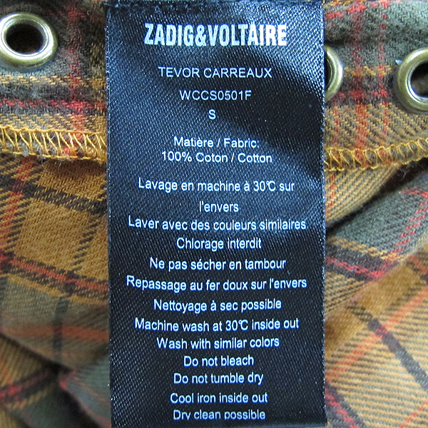 ZADIG&VOLTAIRE(��� �� ���׸�) �� 100% üũ ���� ��Ī ������ ������ ���� [���빮��] �̹���4 - ���̺��� �߰���ǰ