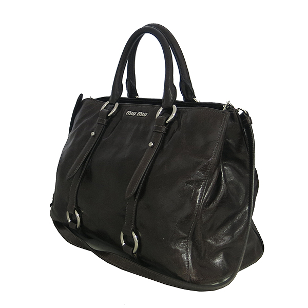 MiuMiu(�̿�̿�) RN1037 ���� ���� ���ڷ� ���� ���� �ΰ� 2WAY [���빮��] �̹���3 - ���̺��� �߰���ǰ