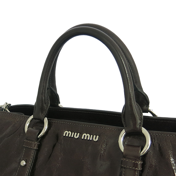 MiuMiu(�̿�̿�) RN1037 ���� ���� ���ڷ� ���� ���� �ΰ� 2WAY [���빮��] �̹���4 - ���̺��� �߰���ǰ