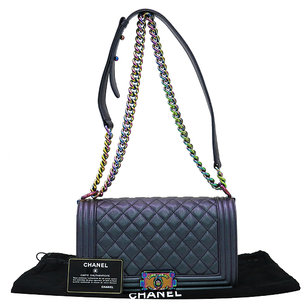 Chanel() 16  BOYCHANEL(̻) Iridescent Goatskin Quilted M κ ü 