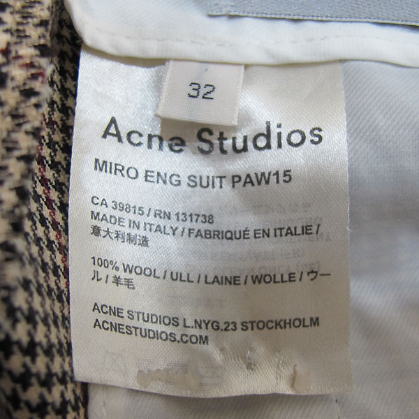 Acne(��ũ��) STUDIOS ��Ʃ����� MIRO �Ͽ������ üũ���� ������ ���� [���빮��] �̹���4 - ���̺��� �߰���ǰ