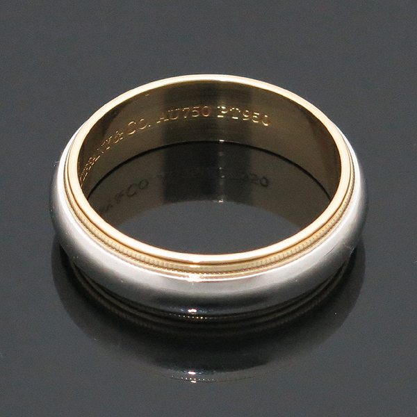 Tiffany(Ƽ�Ĵ�) PT950 (�÷�Ƽ��) + 18K ��� MILGRAIN (�б׷���) 6MM ���� - 18.5 ȣ [��õ��] �̹���3 - ���̺��� �߰���ǰ