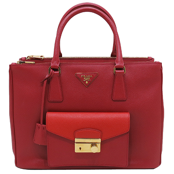 Prada(�����) BN2674 SAFFIANO LUX ���ǾƳ� ���� FUOCO+LACCA �÷� ���� �ﰢ �ΰ� �����̵� �� ���� ��Ʈ�� + �����Ʈ�� [��õ��] �̹���2 - ���̺��� �߰���ǰ