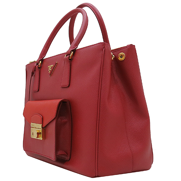 Prada(�����) BN2674 SAFFIANO LUX ���ǾƳ� ���� FUOCO+LACCA �÷� ���� �ﰢ �ΰ� �����̵� �� ���� ��Ʈ�� + �����Ʈ�� [��õ��] �̹���3 - ���̺��� �߰���ǰ