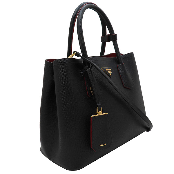 Prada(�����) 1BG887 SAFFIANO(���ǾƳ�) CUIR NERO/FUOCO ���� ���ǾƳ� ���� �κ��� ���� �ﰢ �ΰ� ��� ��Ʈ�� + ��� ��Ʈ�� 2WAY [��õ��] �̹���3 - ���̺��� �߰���ǰ