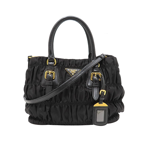 Prada(�����) 1BG868 TESSUTO GAUFRE(�׼��� ������) NERO ���� �к긯 ������ ���� �ﰢ �ΰ� ��Ʈ�� + ��� ��Ʈ�� 2WAY [��õ��] �̹���2 - ���̺��� �߰���ǰ