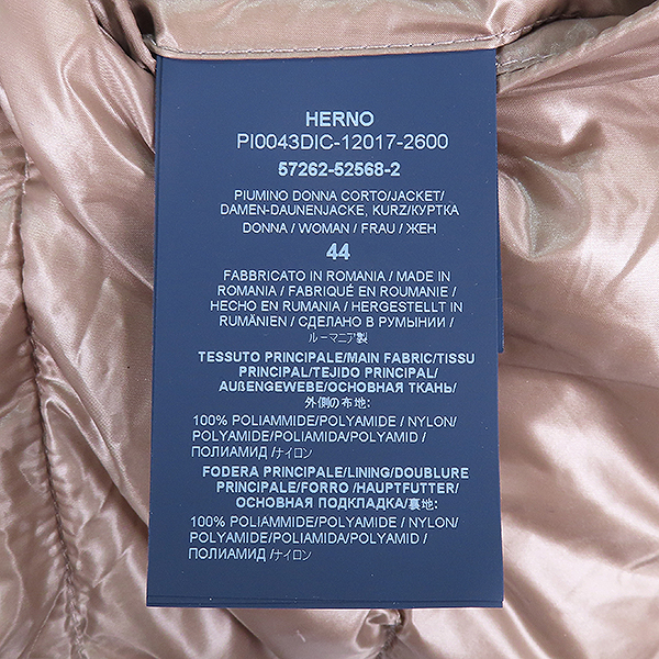 HERNO(������) PI0043DIC ������ �÷� �ƹ�Ÿ ������ �ٿ��е����� - 44������ [��������] �̹���6 - ���̺��� �߰���ǰ