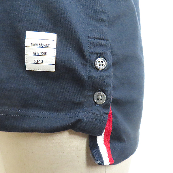 THOM BROWNE(�����) MJS010A ���̺� ��ư �Ｑ ���� ������ ���� Ƽ���� - 3������ [��õ��] �̹���4 - ���̺��� �߰���ǰ