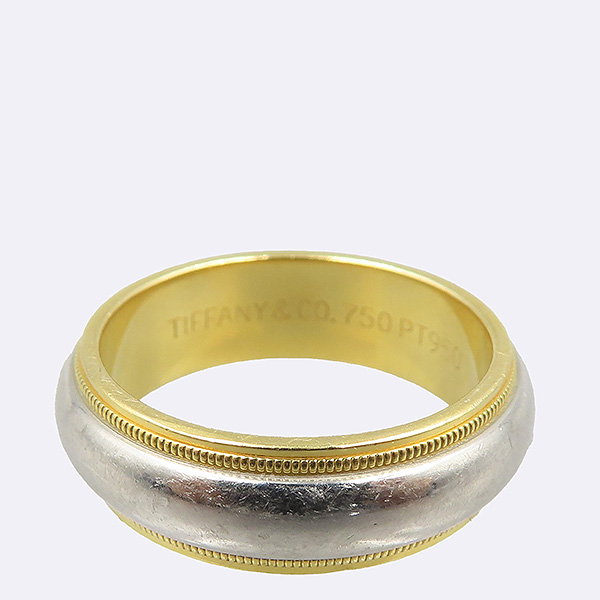 Tiffany(Ƽ�Ĵ�) PT950 (�÷�Ƽ��) + 18K ���ο� ��� MILGRAIN (�б׷���) 6MM ���� - 12.5ȣ [��������] �̹���2 - ���̺��� �߰���ǰ