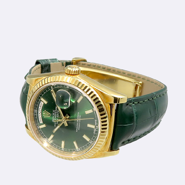 Rolex(�η���) 118138 �׸� ���̾� 18K ���� DAY-DATE(����-����Ʈ) �� �ε��� �Ǿ� ���� ��Ʈ�� 36MM �ð� [��������] �̹���2 - ���̺��� �߰���ǰ