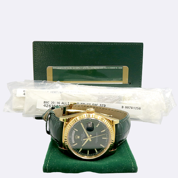 Rolex(�η���) 118138 �׸� ���̾� 18K ���� DAY-DATE(����-����Ʈ) �� �ε��� �Ǿ� ���� ��Ʈ�� 36MM �ð� [��������] �̹���6 - ���̺��� �߰���ǰ