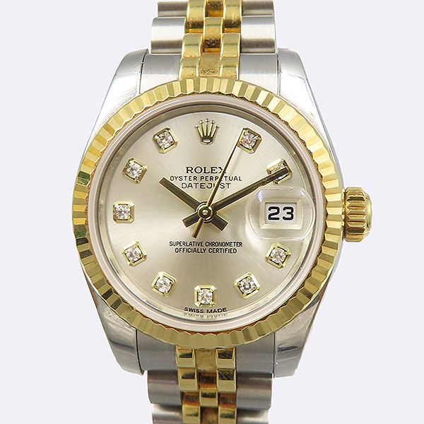 Rolex(�η���) 179173 DATEJUST ��������Ʈ 26MM 10P ���̾� �ǹ� ���̾� 18K ���ο��� �޺� ����� �극�̽��� ������ �ð� [��������] �̹���2 - ���̺��� �߰���ǰ