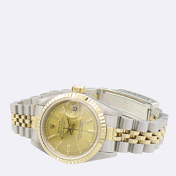 Rolex(�η���) 69173 DATEJUST ����Ʈ����Ʈ 26MM �����̾� �� �ε��� 18K �޺� ��ƿ ����� �극�̽��� ������ �ð� [�б�����] �̹���2 - ���̺��� �߰���ǰ