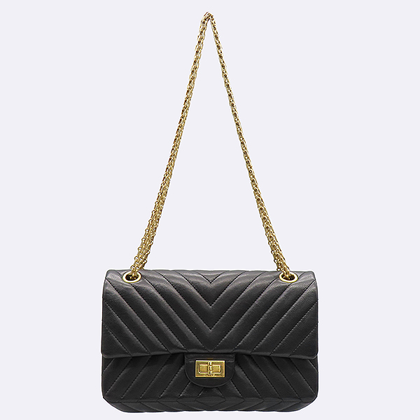 Chanel(����) A37586 �����÷� 2.55 Medium �̵�� Chevron ����� ��Ƽġ �÷� ����ΰ� �϶� ü�� ����� [��������] �̹���2 - ���̺��� �߰���ǰ
