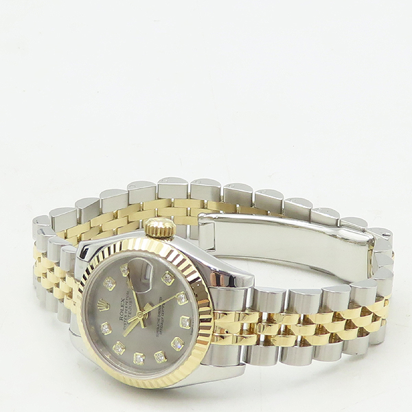 Rolex(�η���) 179173 DATEJUST ��������Ʈ 26MM 10P ���̾� 18K ���ο� ��� �޺� �׷����� ����� �극�̽��� ������ �ð� [�д�������] �̹���2 - ���̺��� �߰���ǰ