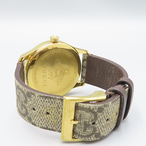 Gucci(����) YA1264068 G-Ÿ�Ӹ��� ���� ���� �ܹ� ��Ƽ�� GG ������ ĵ���� ���̾� ��� 38MM ���� ���� ���� �ð� [��ź�Ե���] �̹���3 - ���̺��� �߰���ǰ