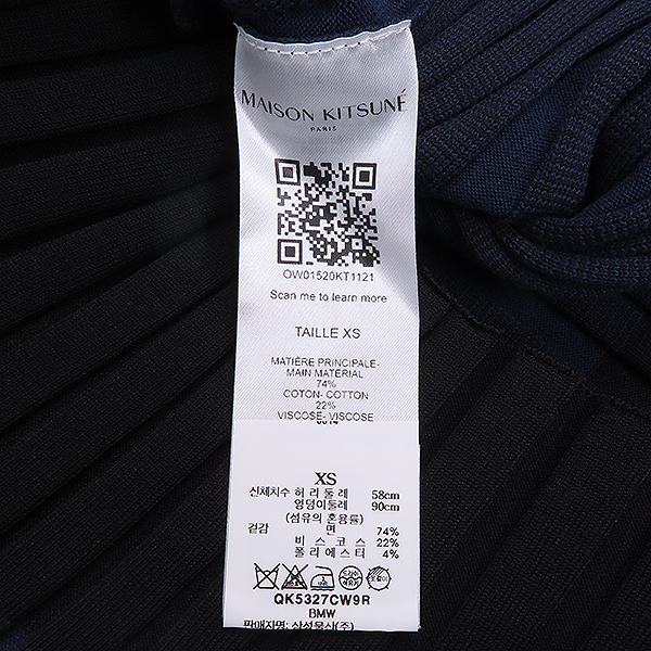 MAISON KITSUNE(����Ű����) QK5327CW9R ���̺� �÷� ���� �ڼ� ������ �� ��ĿƮ - XS ������  [��������] �̹���6 - ���̺��� �߰���ǰ