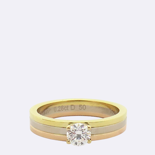 Cartier(��쿡) 18K Ʈ����Ƽ ��� VENDÔME LOUIS CARTIER SOLITAIRE �浼 ���� ��쿡 �ָ��׾� 1P ���̾� ���� 0.28CT D�÷� VVS1 ���� ���� - 10ȣ [�λ꼾�Һ���] �̹���2 - ���̺��� �߰���ǰ