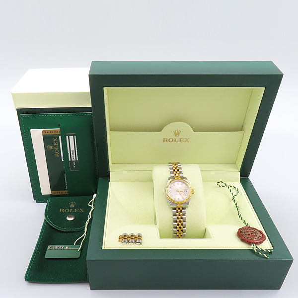 Rolex(�η���) 179173 DATEJUST ��������Ʈ 18K ���ο� ��� �޺� 10P ���̾� �ǹ� ���̾� ����� �극�̽��� �����ƽ 26MM ������ �ð� [���̷Ե���] �̹���7 - ���̺��� �߰���ǰ