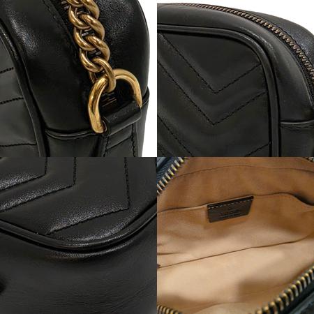 Gucci(구찌) 448065 블랙 레더 금장 GG 마몬트 마틀라세 미니 크로스백 (광주롯데점) Gucci(구찌) 448065 블랙 레더 금장 GG 마몬트 마틀라세 미니 크로스백 (광주롯데점)