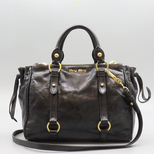 MiuMiu(�̿�̿�) RN0893 ���� VITELLO SHINE(���ڷλ���) ���� ��Ʈ�� + ��� ��Ʈ�� 2-WAY [���̷Ե���] �̹���2 - ���̺��� �߰���ǰ