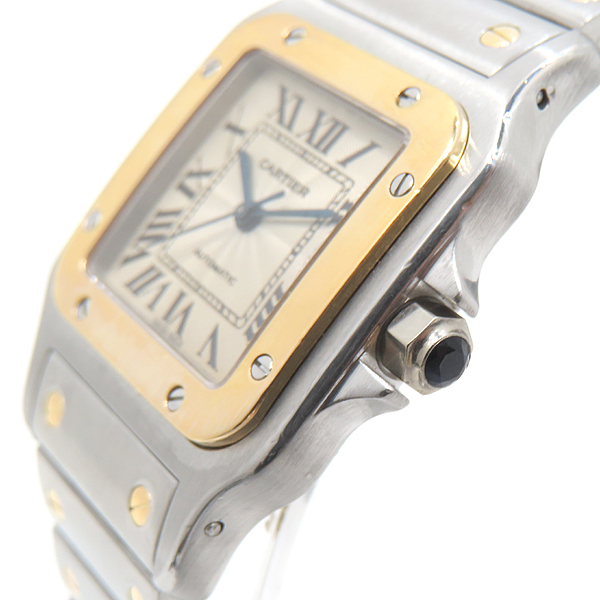 Cartier(��쿡) W20058C4 ���佺 ���� Santos Galbée 18K �޺� �����ƽ ���� ������ �ð� [��õ��] �̹���6 - ���̺��� �߰���ǰ