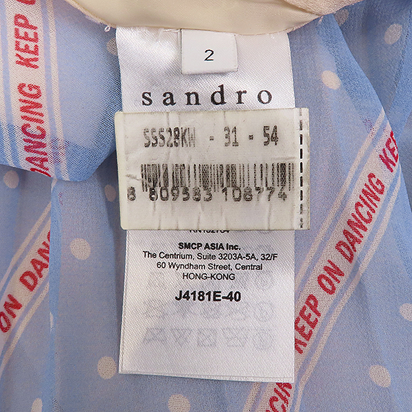 Sandro(����) SSS28KW ����Ʈ ���� �÷� ��Ʈ �ø��� ������ �� ��ĿƮ - 2������ [��������] �̹���4 - ���̺��� �߰���ǰ